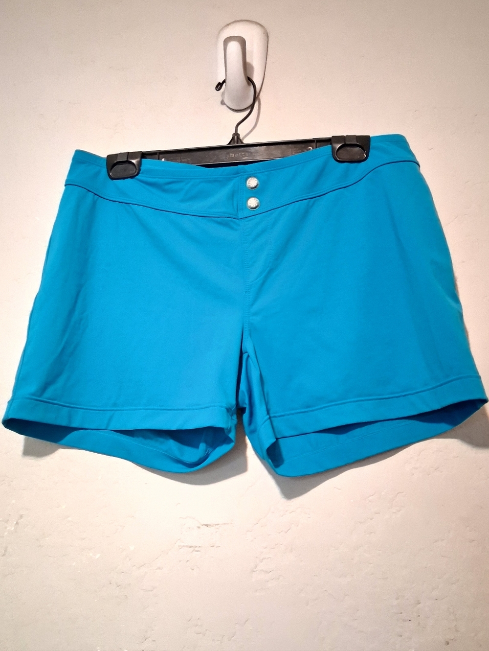 Athleta Bright Turquoise Performance Short Women SzL Athleisure Stretch Swim